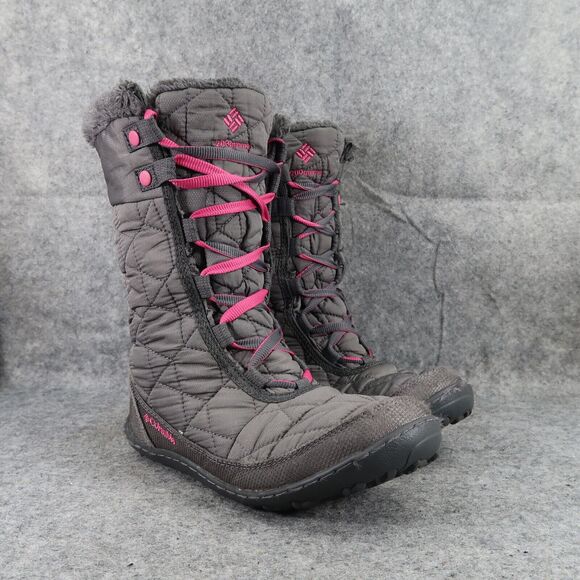 Columbia Shoes Youth 5 Boots Winter Snow Minx Waterproof Lace Up Insulated Grey - Picture 1 of 16